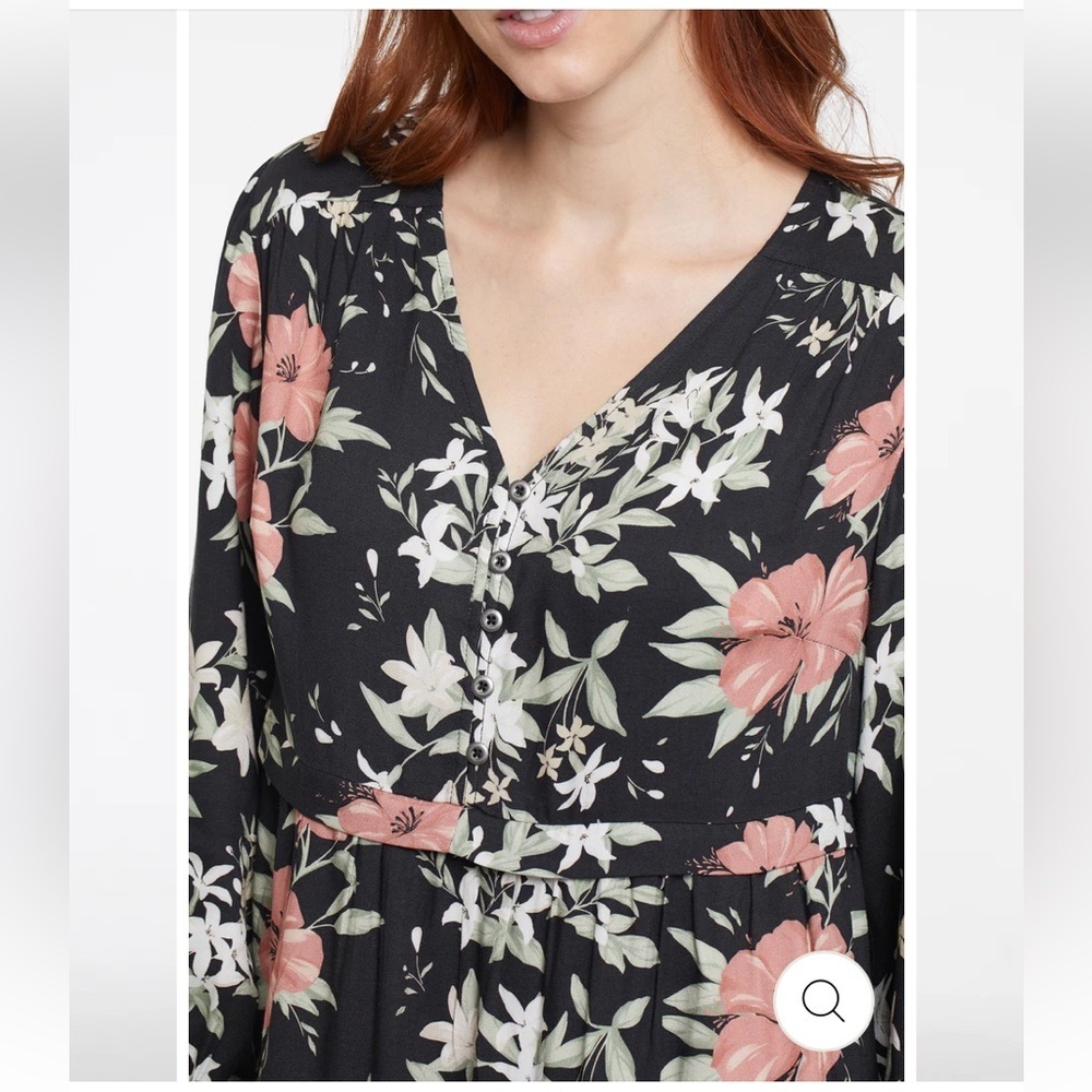 Chic Black Floral Long Sleeve Dress - Picture 8 of 10